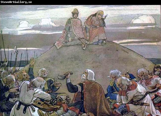 Viktor Vasnetsov Commemorative feast after Oleg,